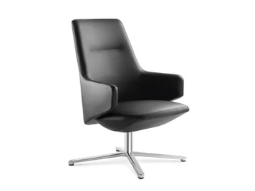 MELODY LOUNGE ML-L-N6 - Swivel leather armchair with 4-spoke base with armrests by LD Seating - view 2